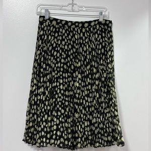 Diane von Furstenberg pleated chiffon midi skirt black green white